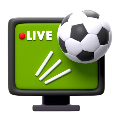 Live-Fußball 3D-Symbol 3D Graphic