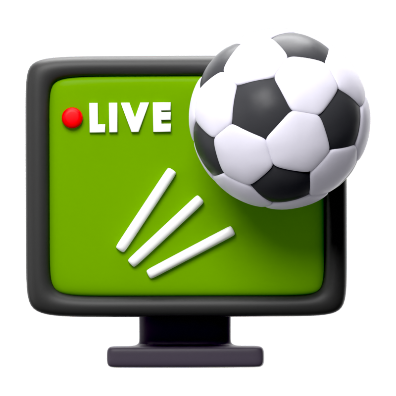 Live-Fußball 3D-Symbol