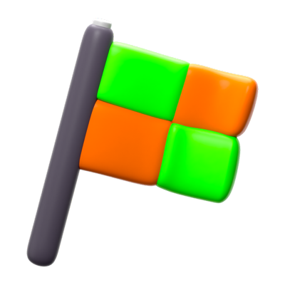 Football Flag 3D Icon 3D Graphic