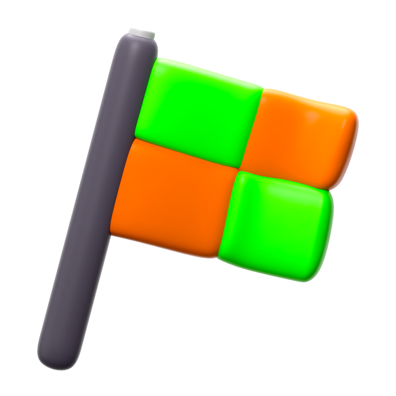 Football Flag 3D Icon 3D Graphic