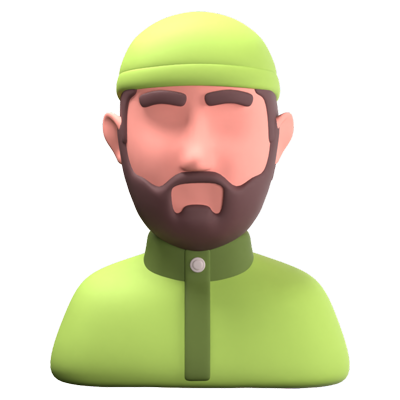 Islamic Man 3D Icon 3D Graphic