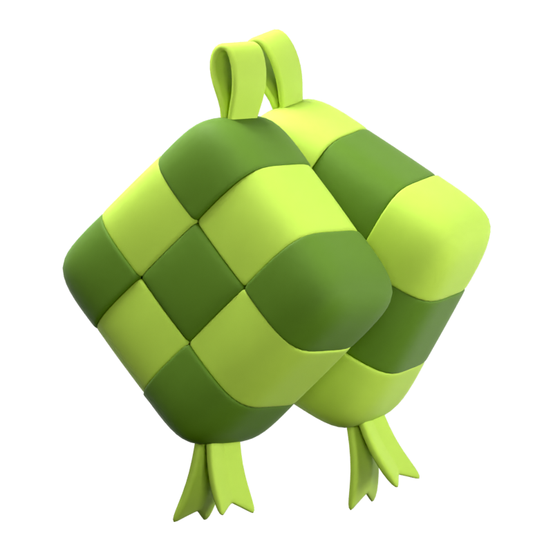 Ketupat Icono 3D 3D Graphic