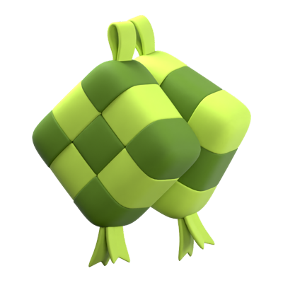 Ketupat 3D Icon 3D Graphic