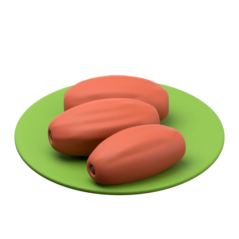 Dates Plate 3D Icon 3D Graphic