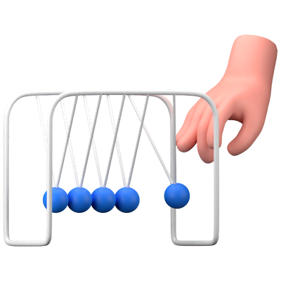 Pendulum Newton Cradle 3D Icon 3D Graphic