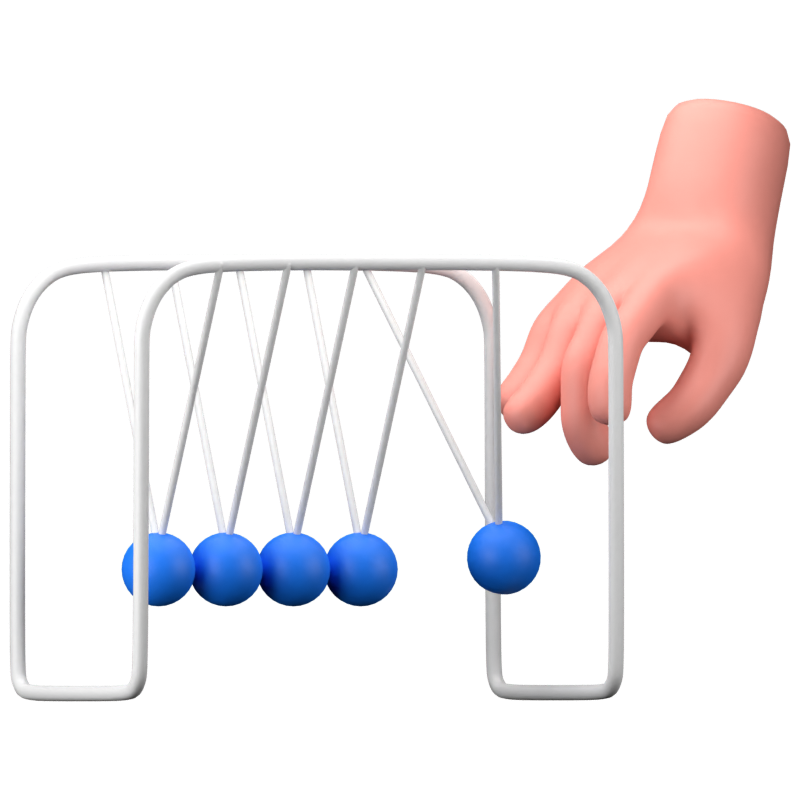 Pendulum Newton Cradle 3D Icon