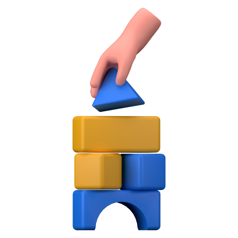 Spielzeug-Holzblock 3D-Symbol