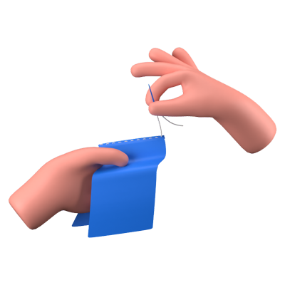 Hand Sewing 3D Icon 3D Graphic