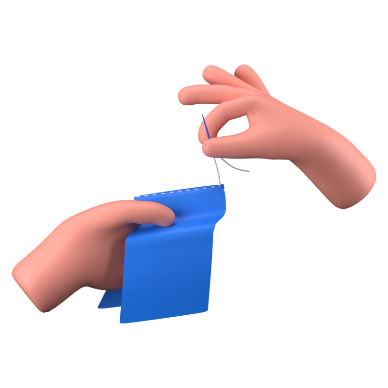 Hand Sewing 3D Icon 3D Graphic