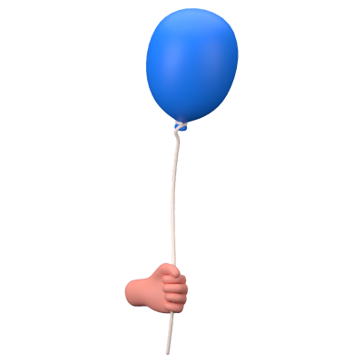 Hold Balloon 3D Icon 3D Graphic