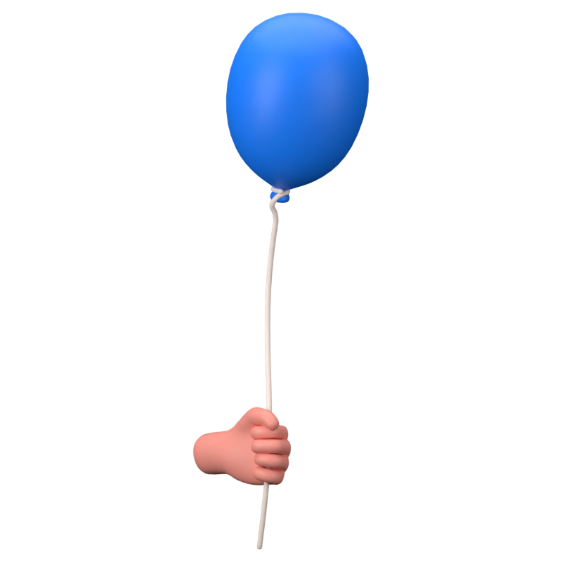 Hold Balloon 3D Icon 3D Graphic