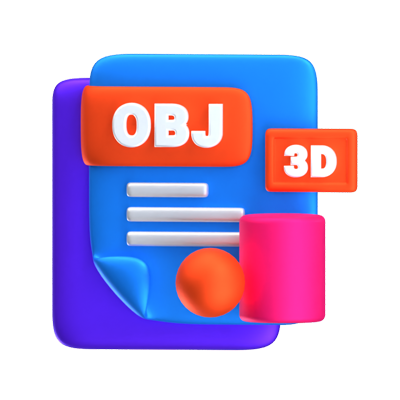 OBJ File Extension 3D Icon 3D Graphic