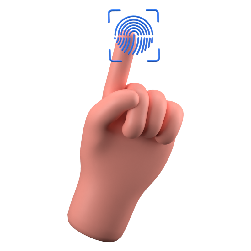 Fingerabdruck 3D-Symbol 3D Graphic