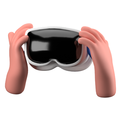 Icono 3D del casco de realidad virtual 3D Graphic