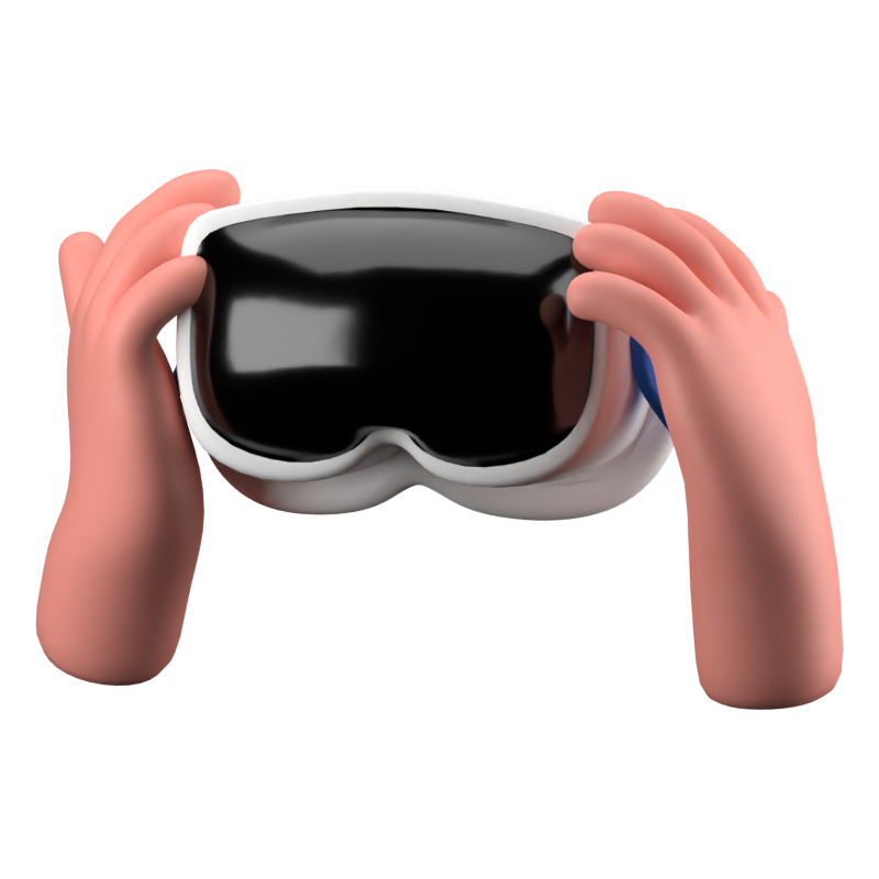 Icono 3D del casco de realidad virtual 3D Graphic