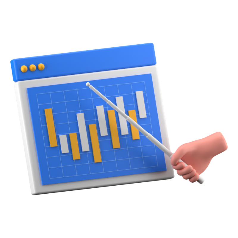 Chart Bar 3D Icon 3D Graphic