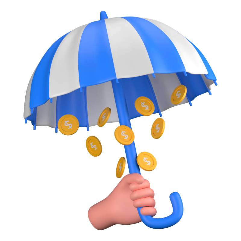 Versicherung Regenschirm 3D Icon 3D Graphic