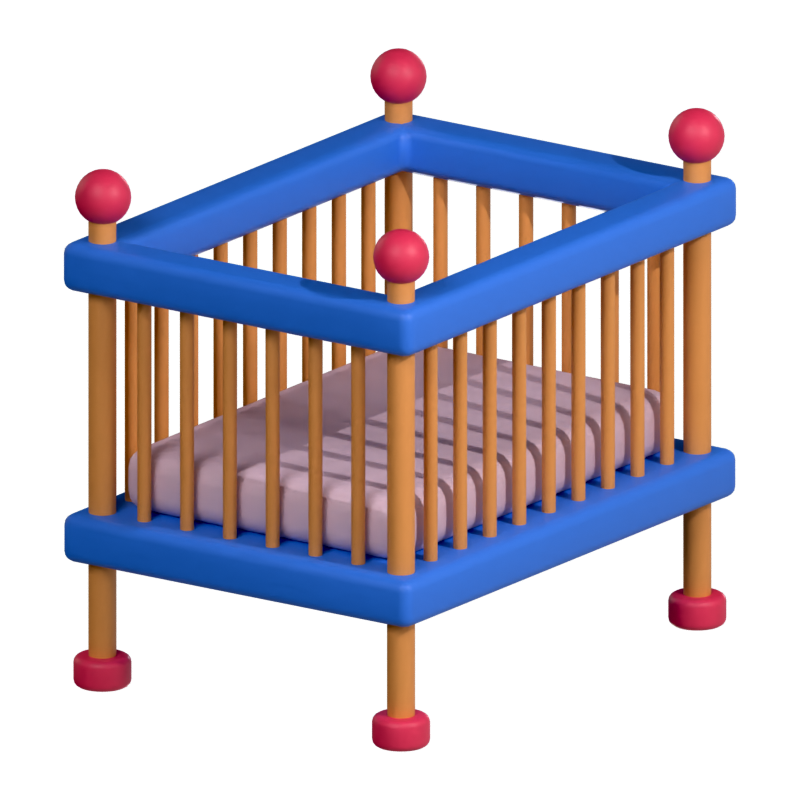 Baby Crib 3D Icon 3D Graphic