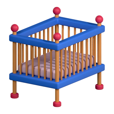 Baby Crib 3D Icon 3D Graphic