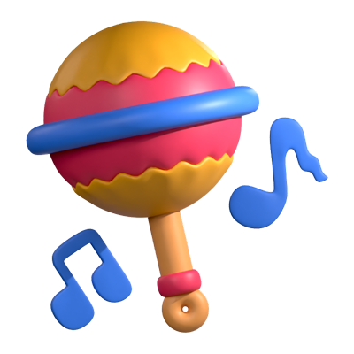 Rattle 3D Icon 3D Graphic