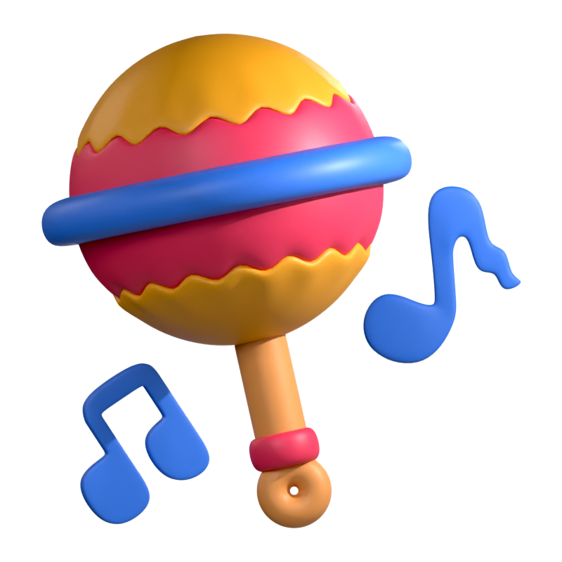 Rattle 3D Icon 3D Graphic