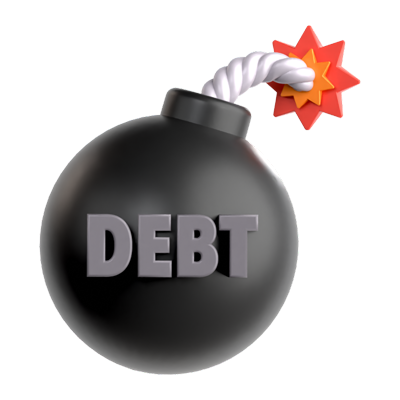 Bomb Debt 3D Icon 3D Graphic