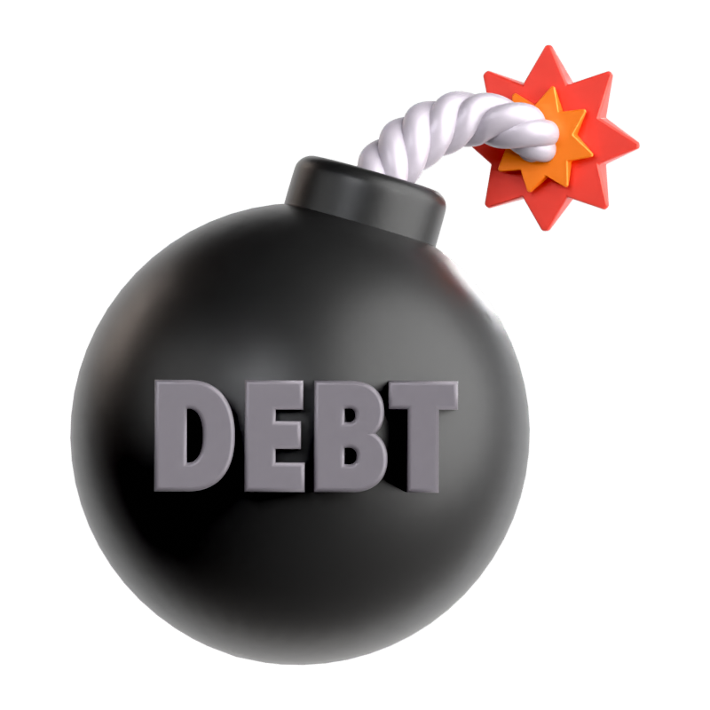 Bomb Debt 3D Icon 3D Graphic