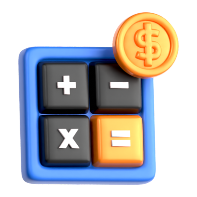 Money Calculator 3D Icon 3D Graphic