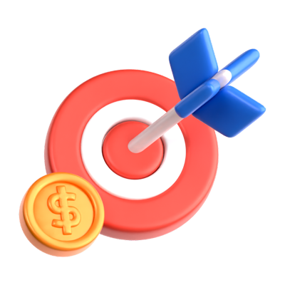 Financial Target 3D Icon 3D Graphic