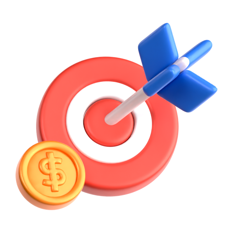 Financial Target 3D Icon 3D Graphic