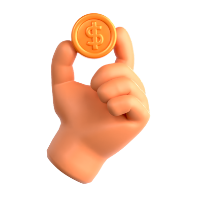 Holding Coin 3D Icon 3D Graphic