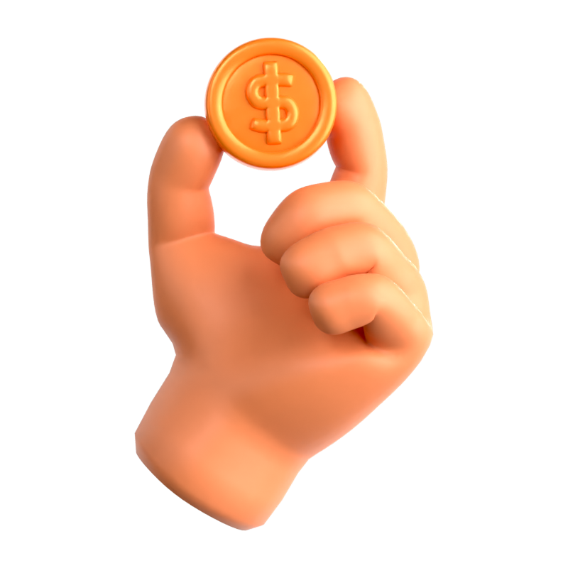 Holding Coin 3D Icon 3D Graphic