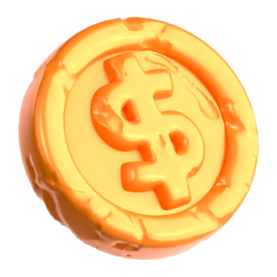 Broken Coin 3D Icon 3D Graphic