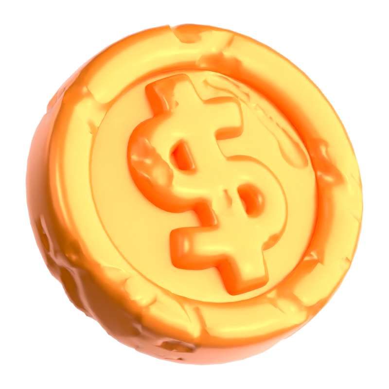 Broken Coin 3D Icon 3D Graphic