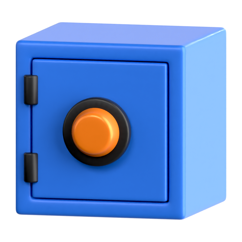 Sicherheitsbox 3D-Symbol