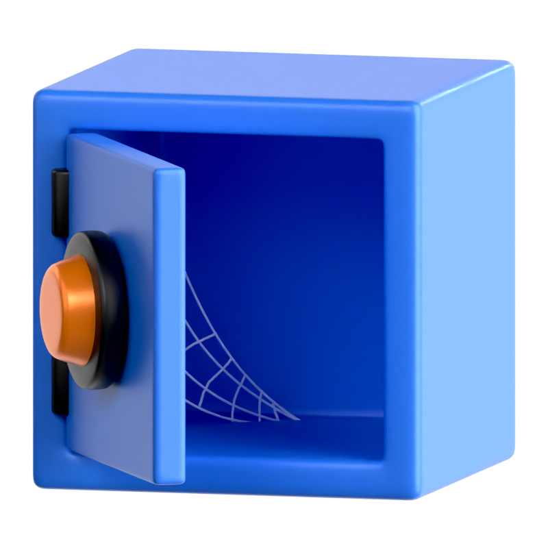 Leere Sicherheitsbox 3D-Symbol