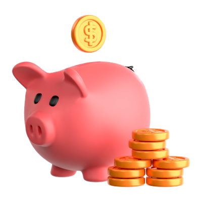 Piggy Bank Coin 3D Icon 3D Graphic