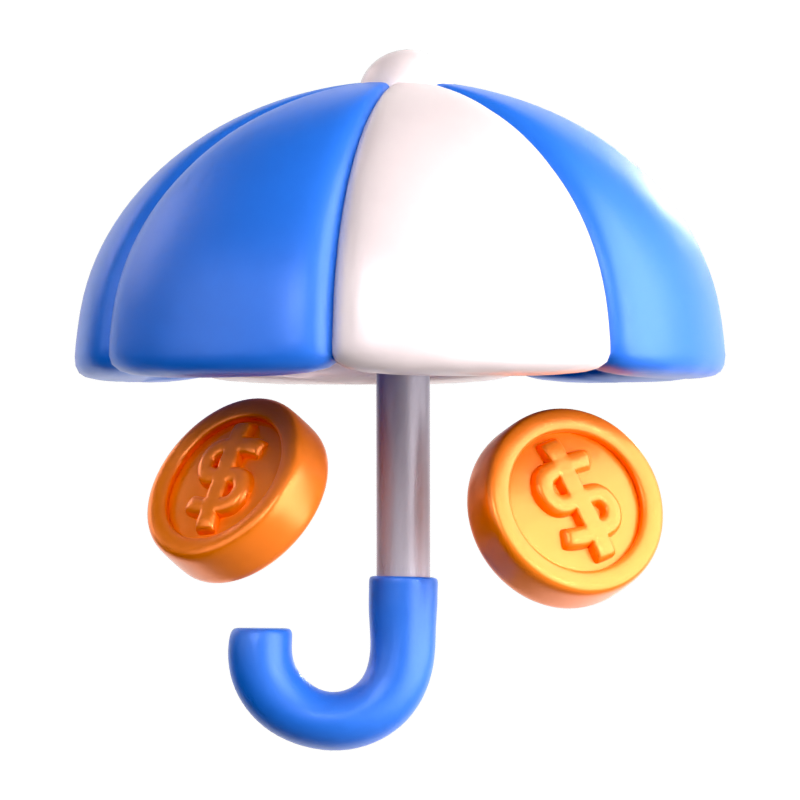 Finanzielle Versicherung 3D Icon 3D Graphic