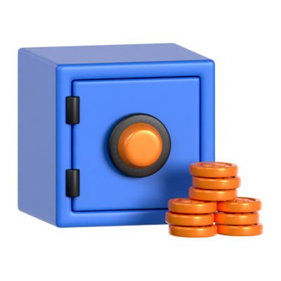 Safety Box Coin 3D Icon 3D Graphic