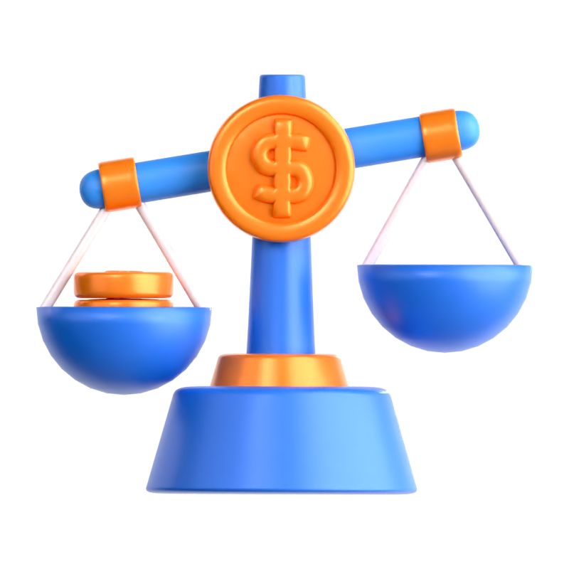 Money Unbalance 3D Icon 3D Graphic