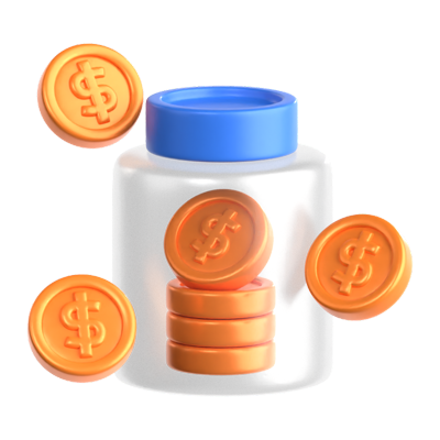 coin fly jar icono 3d 3D Graphic