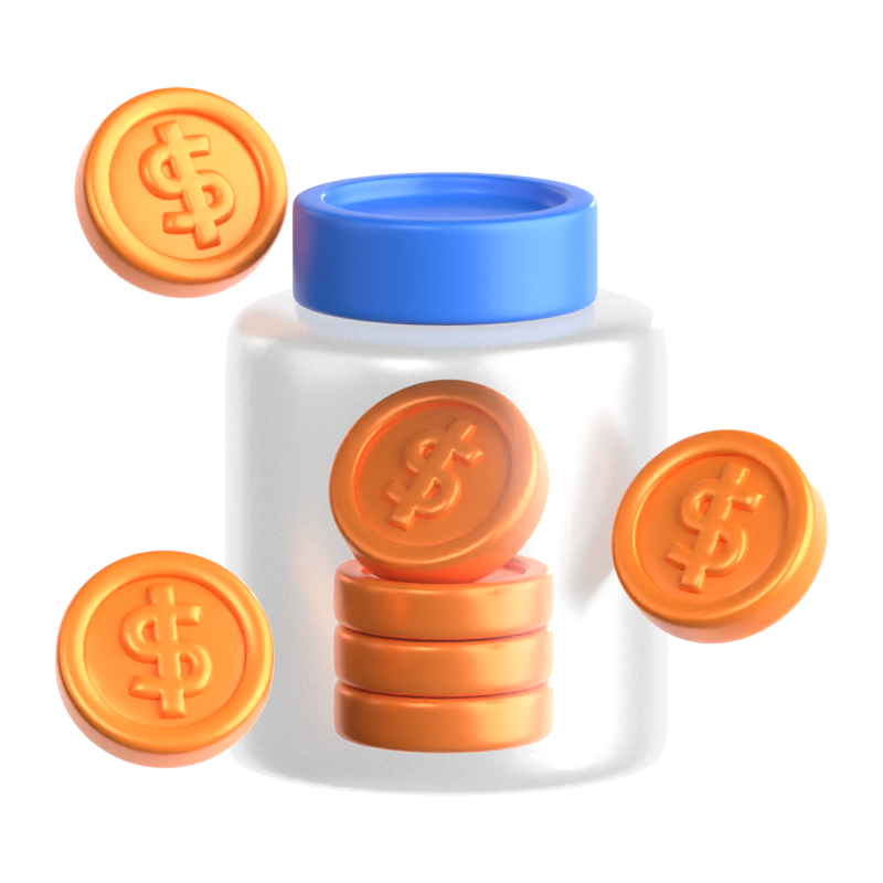 Coin Fly Jar Icono 3D 3D Graphic