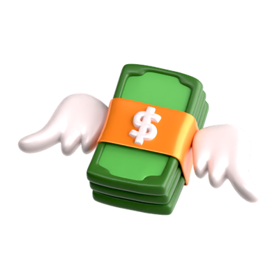 Fly Money 3D Icon 3D Graphic