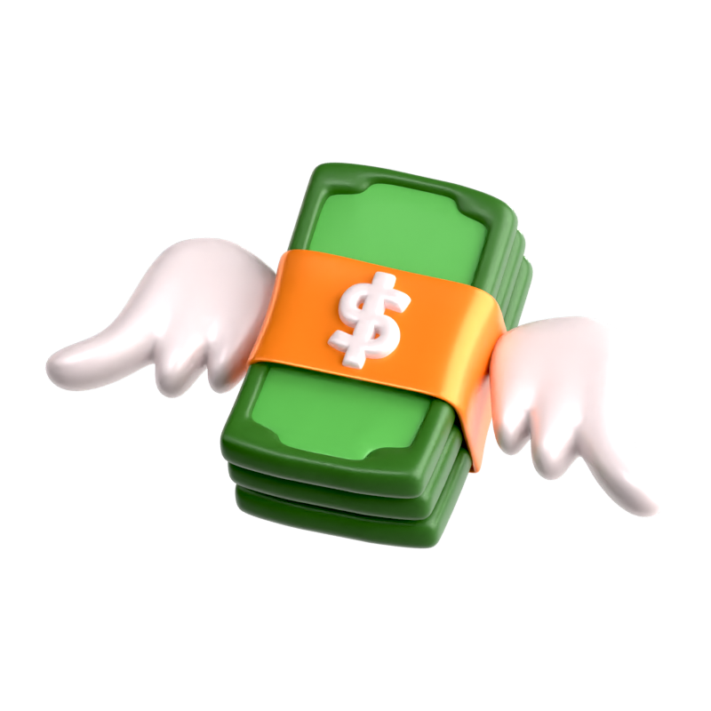 Fliege Geld 3D Icon 3D Graphic