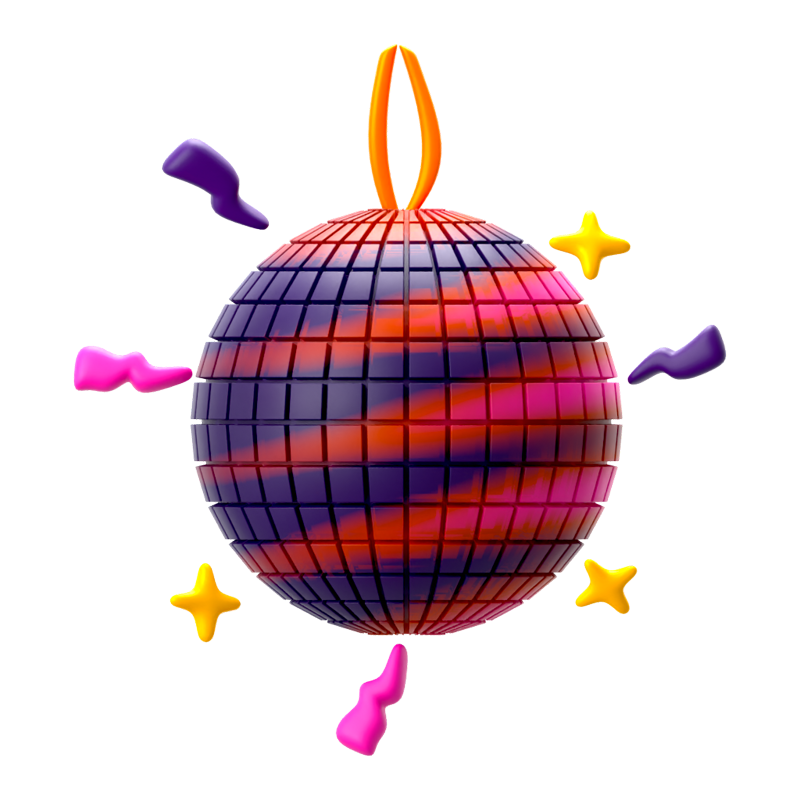 Disco-Kugel 3D-Symbol