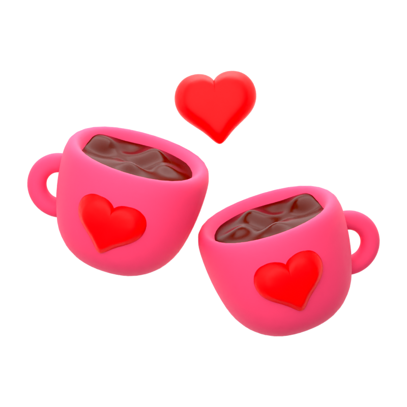 Love Cups 3D Icon 3D Graphic