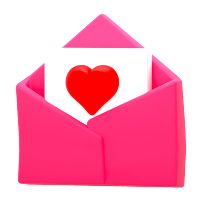 Love Mail 3D Icon 3D Graphic