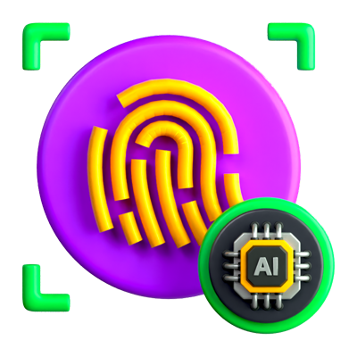 AI Fingerabdruck 3D-Symbol 3D Graphic