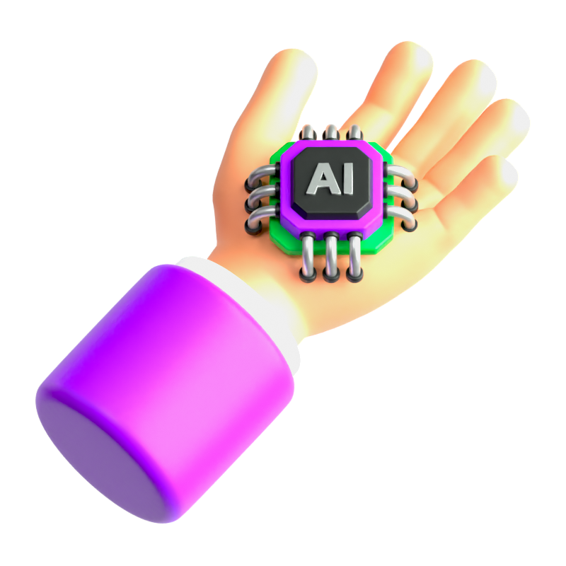 Hand Processor 3D Icon 3D Graphic