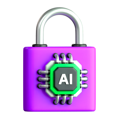 AI Lock Icono 3D 3D Graphic